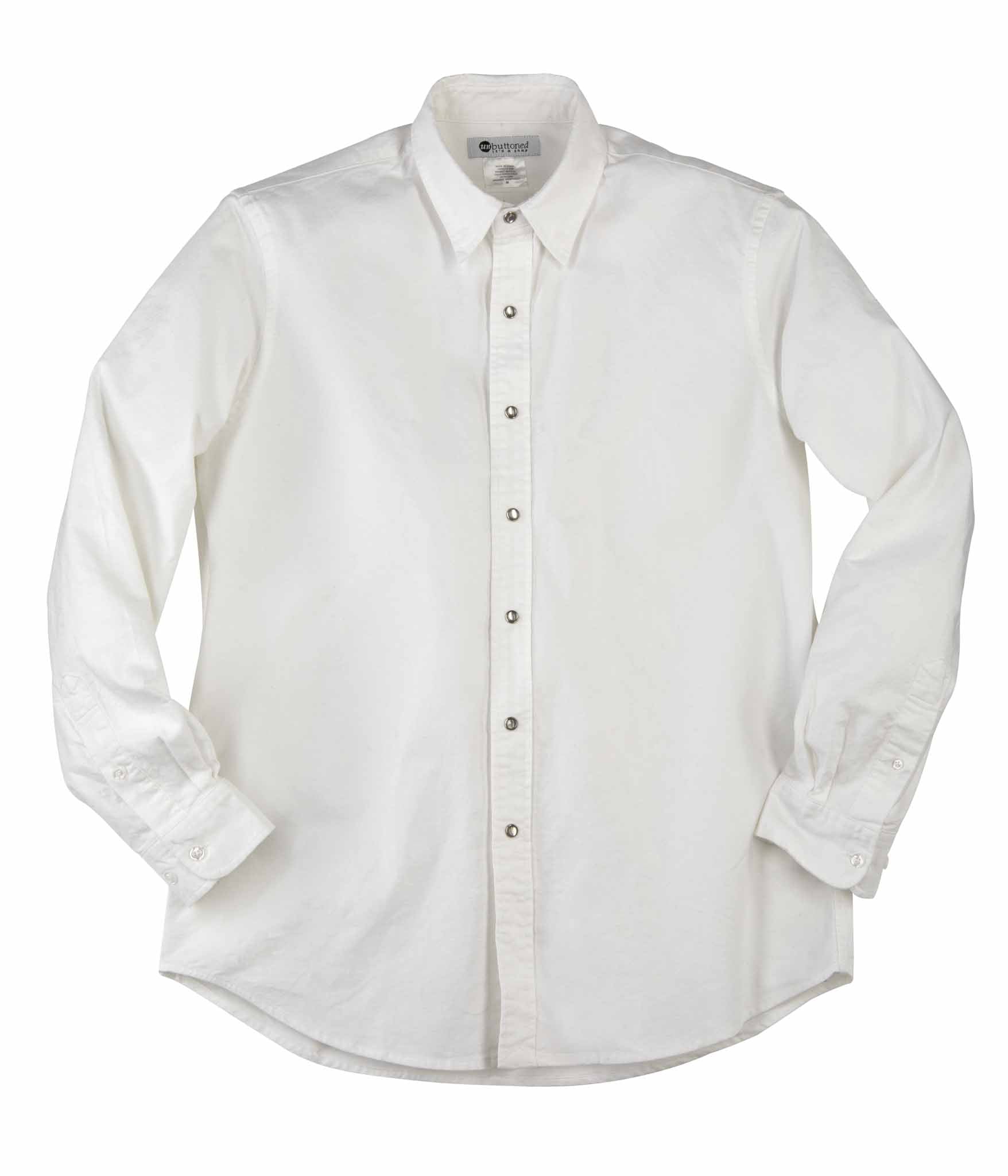 The white Unbuttoned oxford shirt laid flat